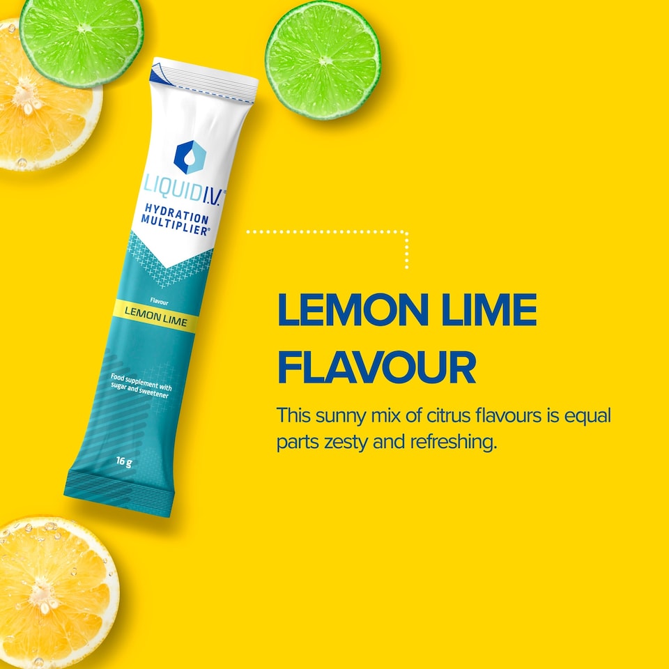 image 1 of Liquid I.V. Hydration Multiplier Electrolyte Powder Mix Lemon Lime 6x16g
