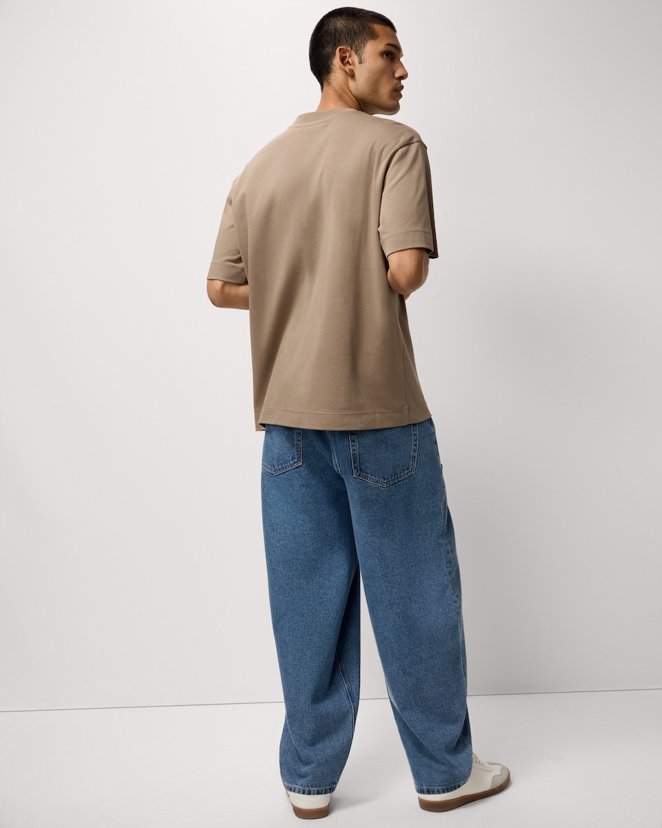 image 1 of F&F Barrel Leg Jeans in Blue