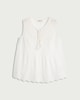 image 4 of F&F Pure Cotton Embroidered Sleeveless Top in White