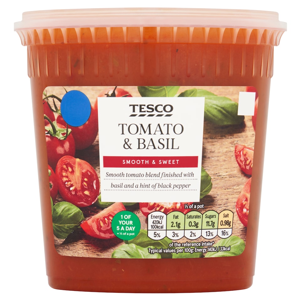 Tesco Tomato & Basil Soup 600G