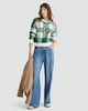 image 2 of F&F Knitted Sequin Candy Cane Heart Jumper in Green