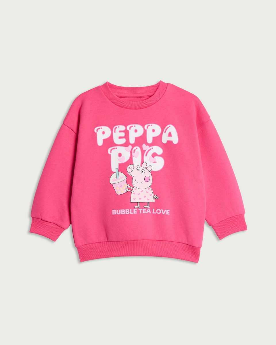 image 1 of Peppa Pig Cotton Rich Printed Sweatshirt in Pink