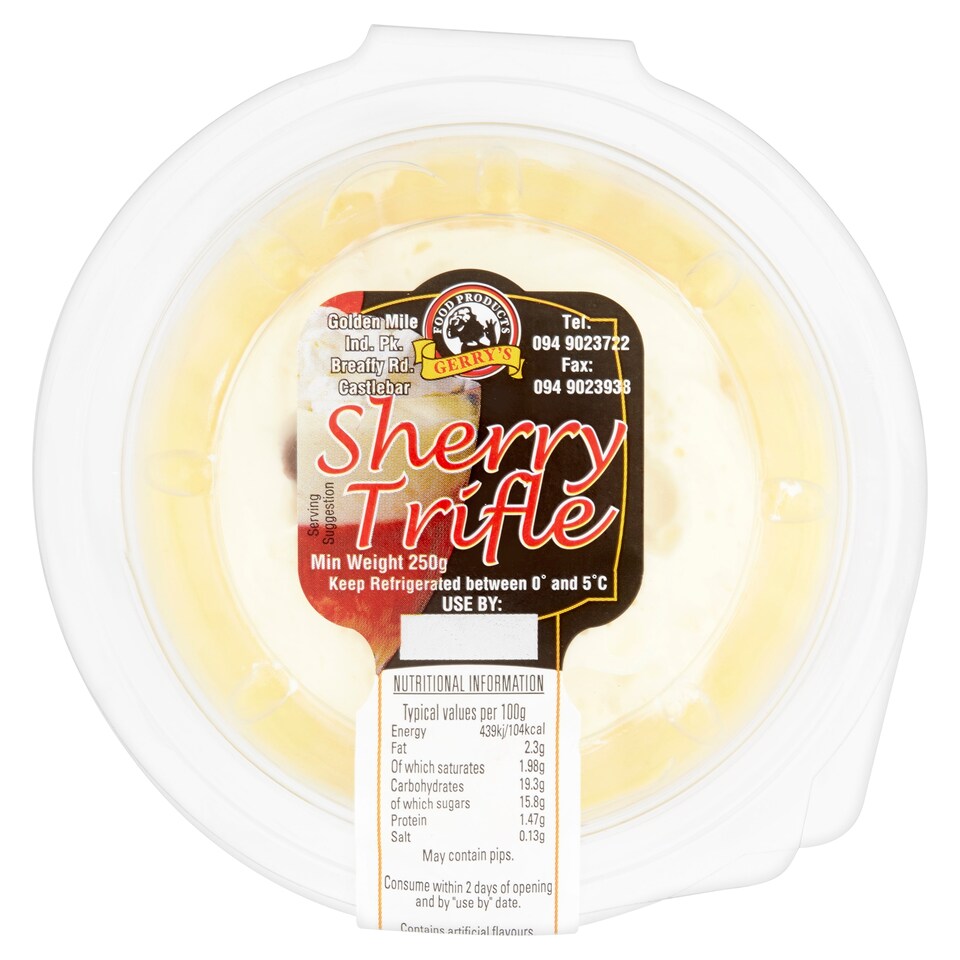 Gerry's Flavoured Sherry Trifle 250G