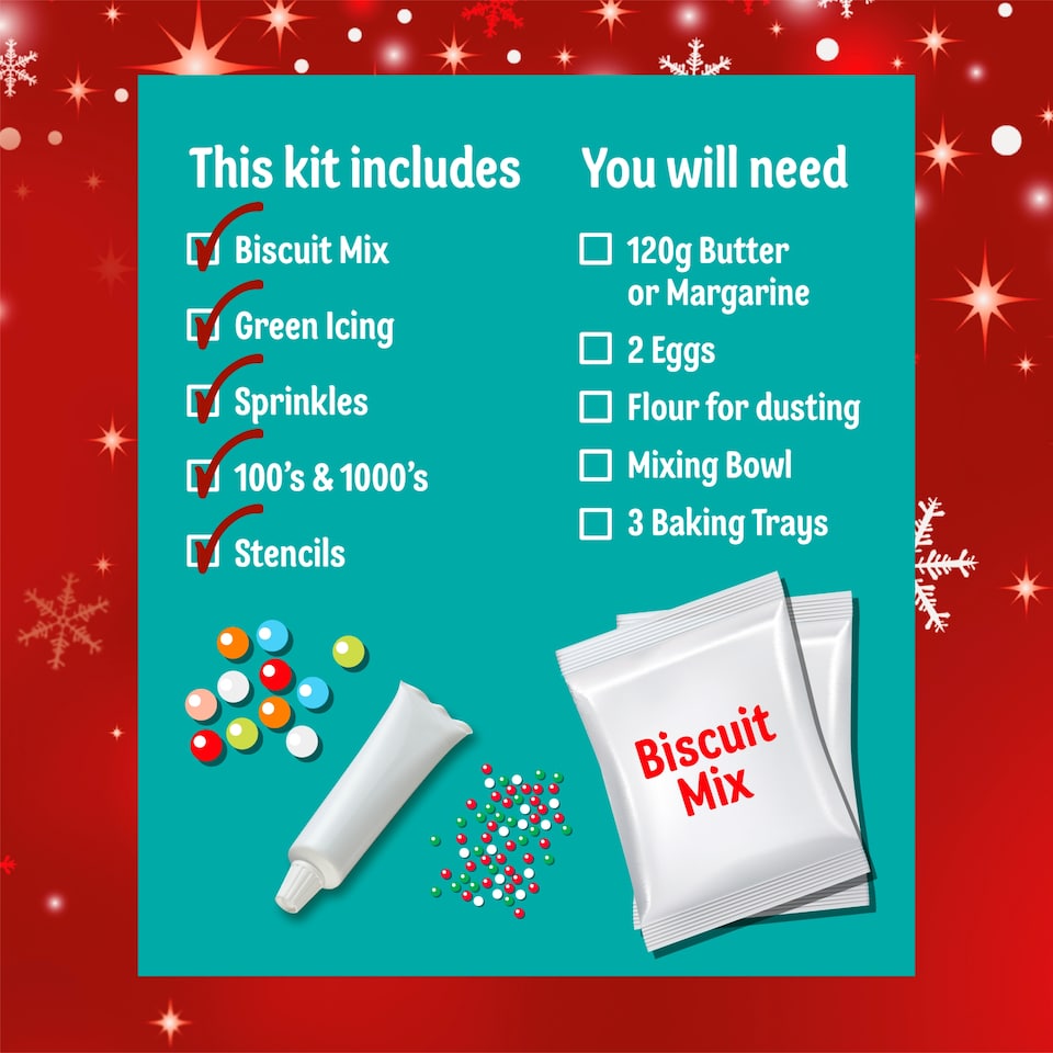 image 1 of Dr. Oetker Christmas Tree Biscuit Kit 640g 