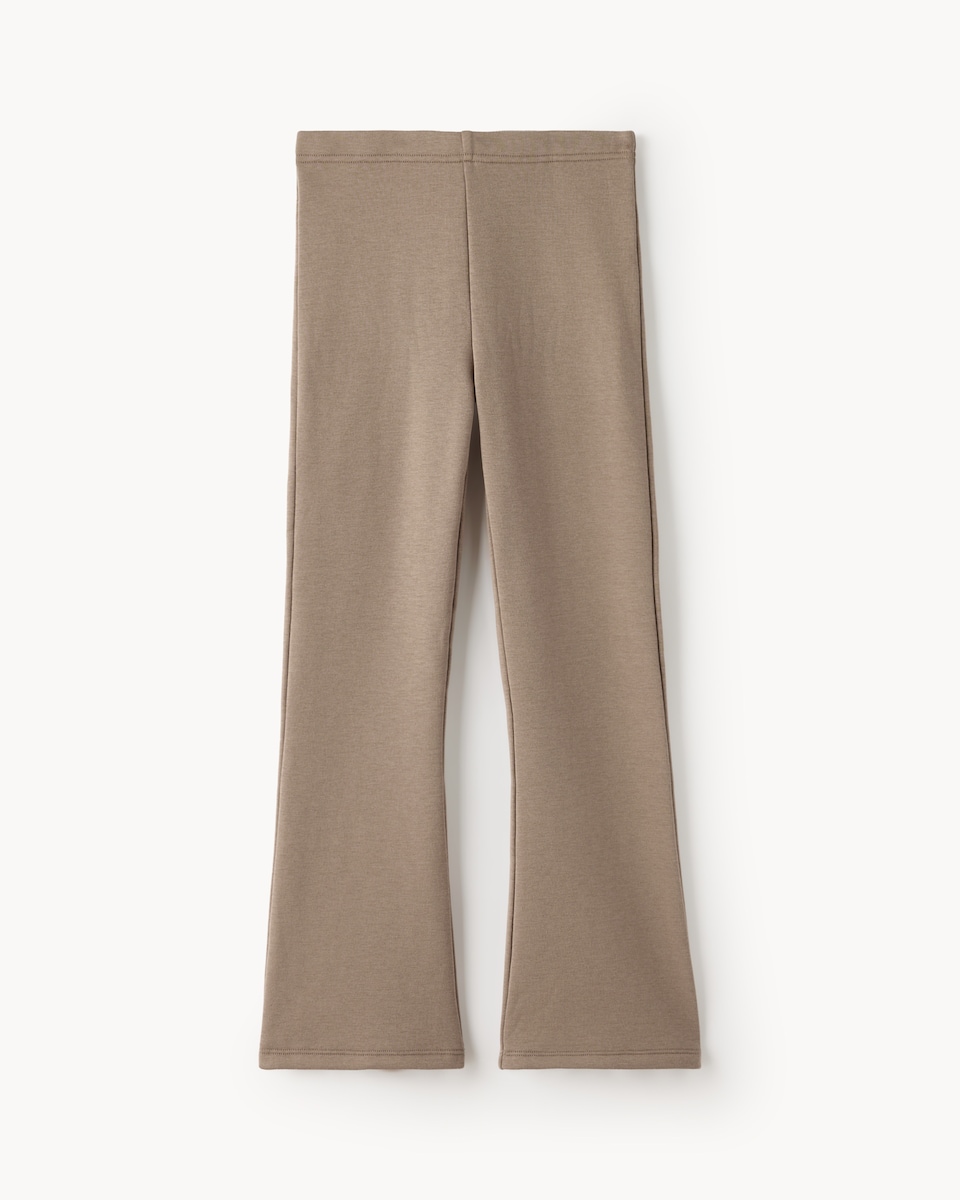 image 1 of F&F Girls Fleece Lined Flared Leggings in Mink