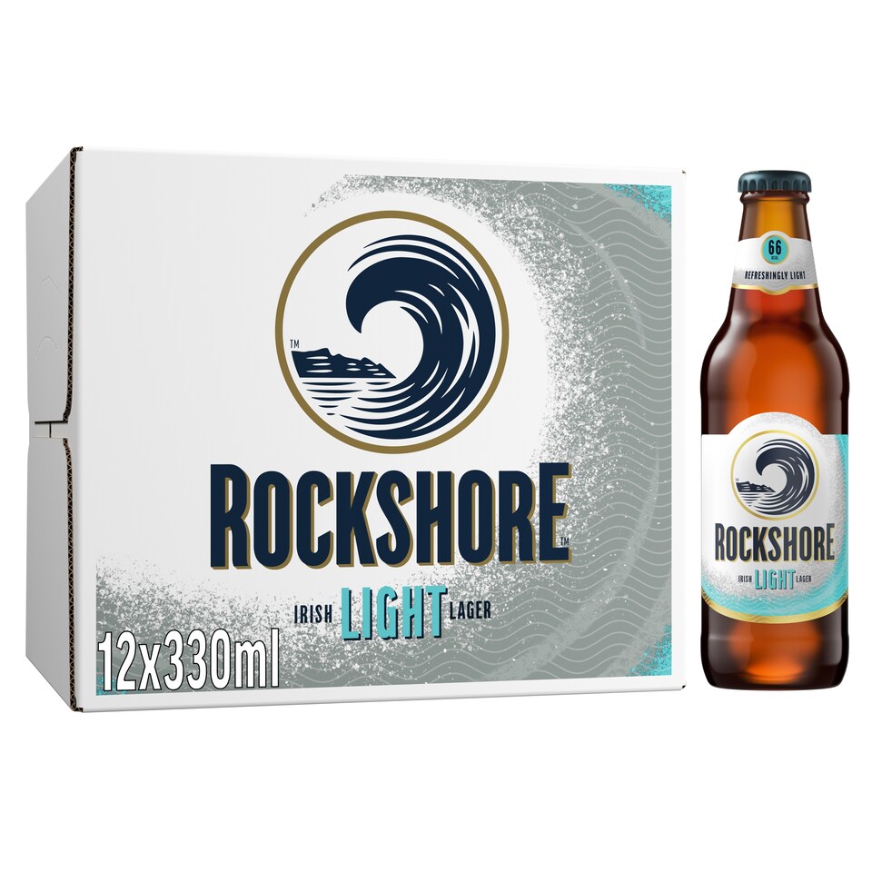 ROCKSHORE LIGHT IRISH LAGER BEER 12 x 330ml