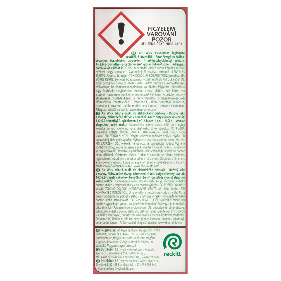 obrázok 1 z Air Wick Essential Oils Elektrický osviežovač vzduchu strojček a náplň ružový sekt a maliny 19 ml