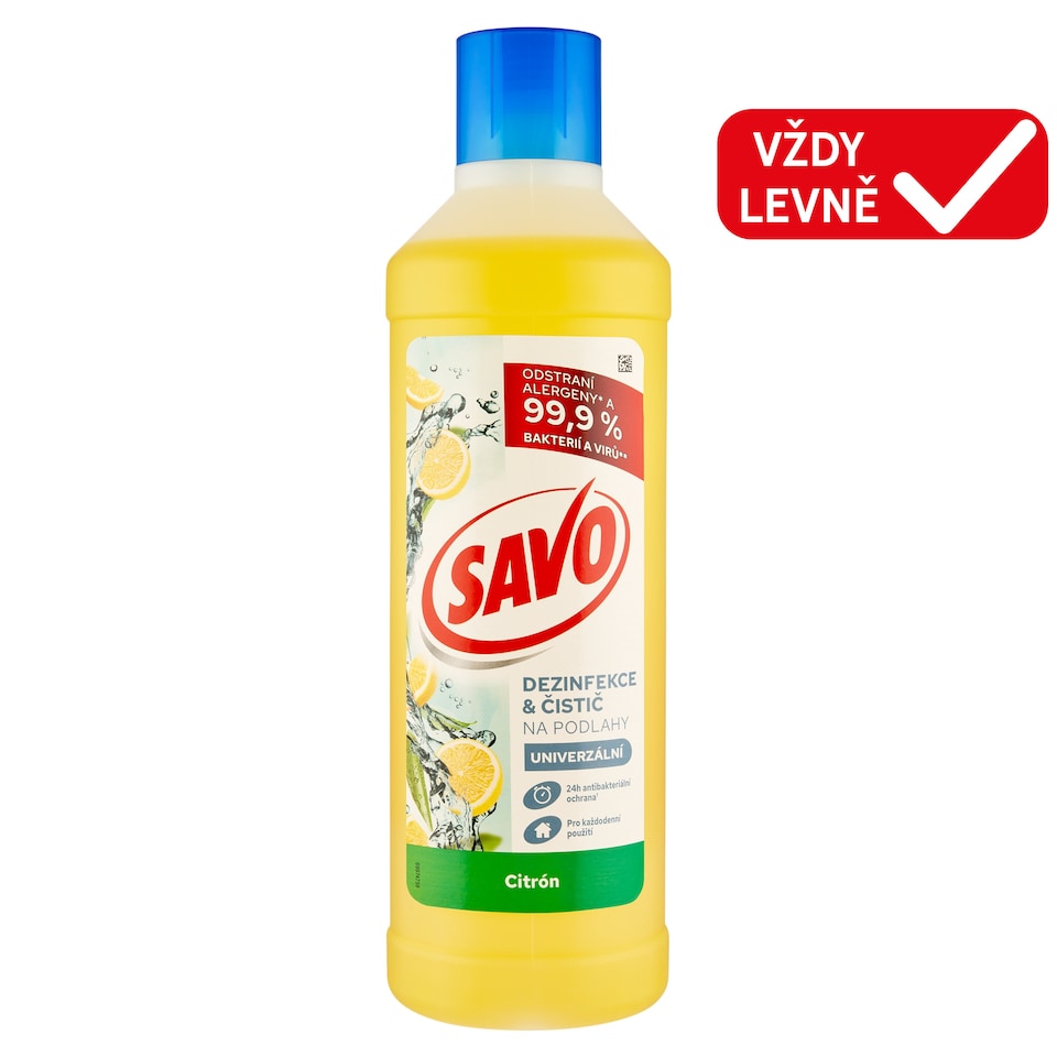 Obrázek 1 pro produkt Savo dezinfekce a čistič na podlahy Citrón 1l