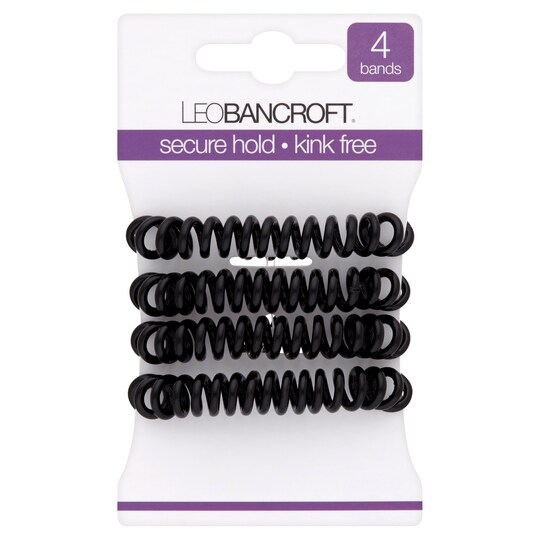 Leo Bancroft Spiral Bands Black 4 Pack Tesco Groceries