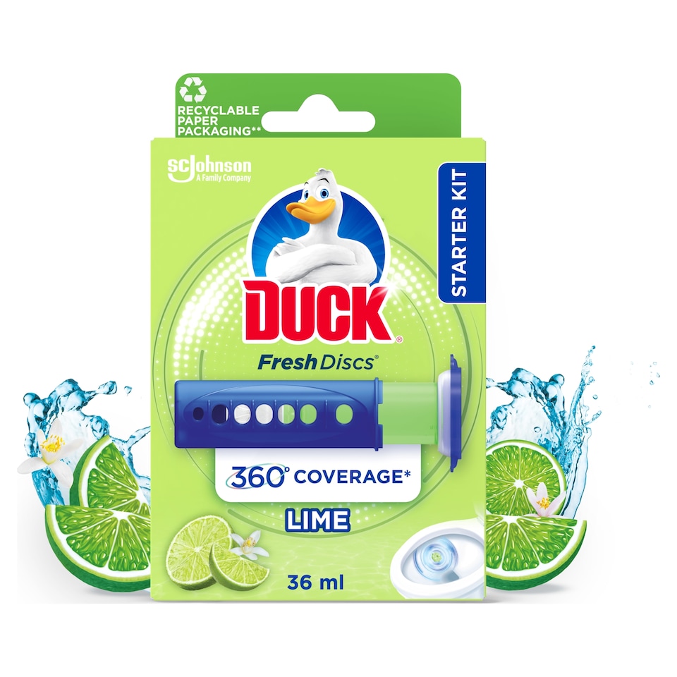 image 1 of Duck Fresh Discs Toilet Freshener - Lime 36ml