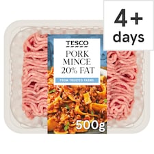 Tesco Pork Mince 20% Fat 500G