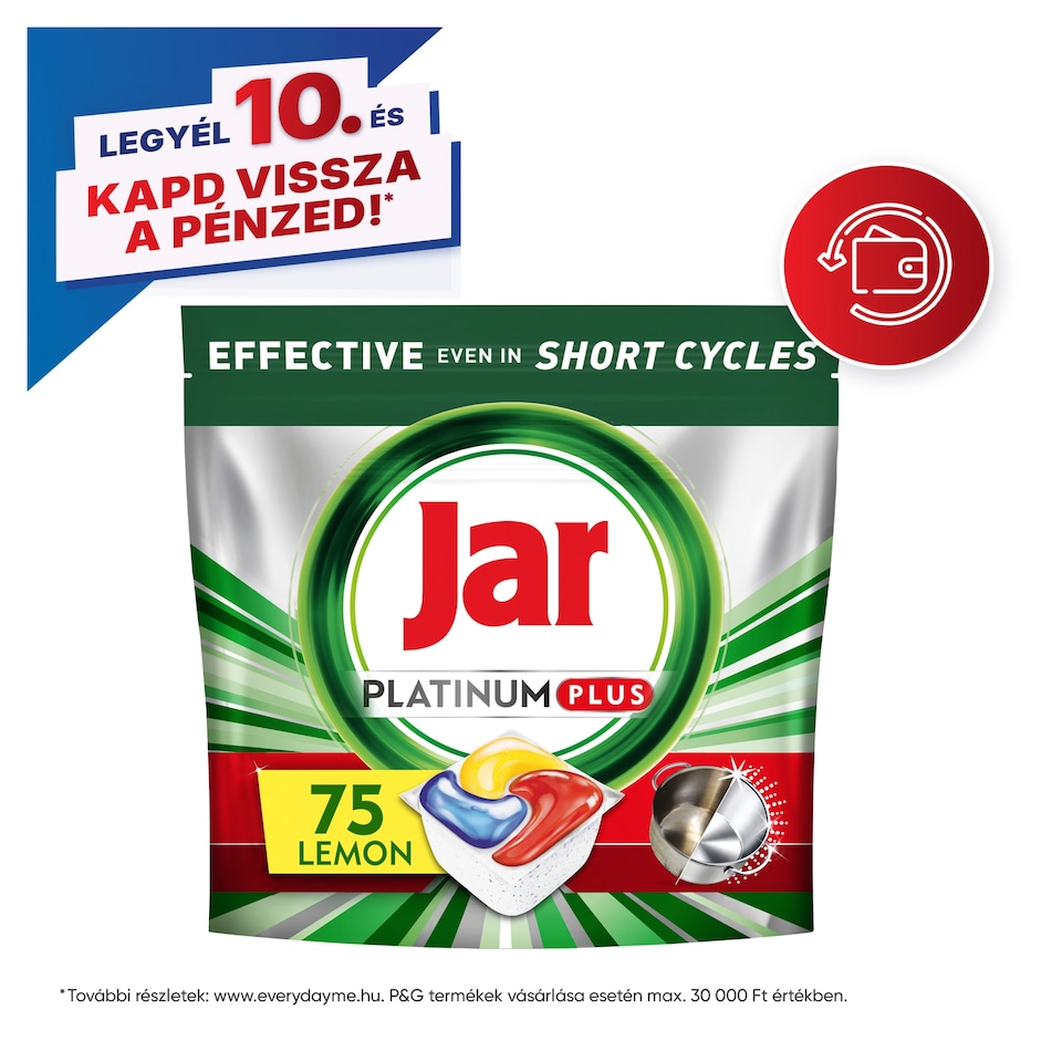 Jar Platinum Plus Lemon All In One Mosogatókapszula, 75 db