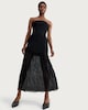 image 2 of F&F Strapless Chiffon Hem Dress in Black