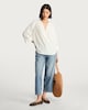 image 2 of F&F Striped V Neck Blouse in White