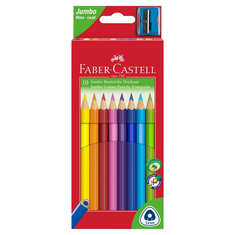 Faber-Castell Jumbo Colour Pencils Triangular 10 pcs