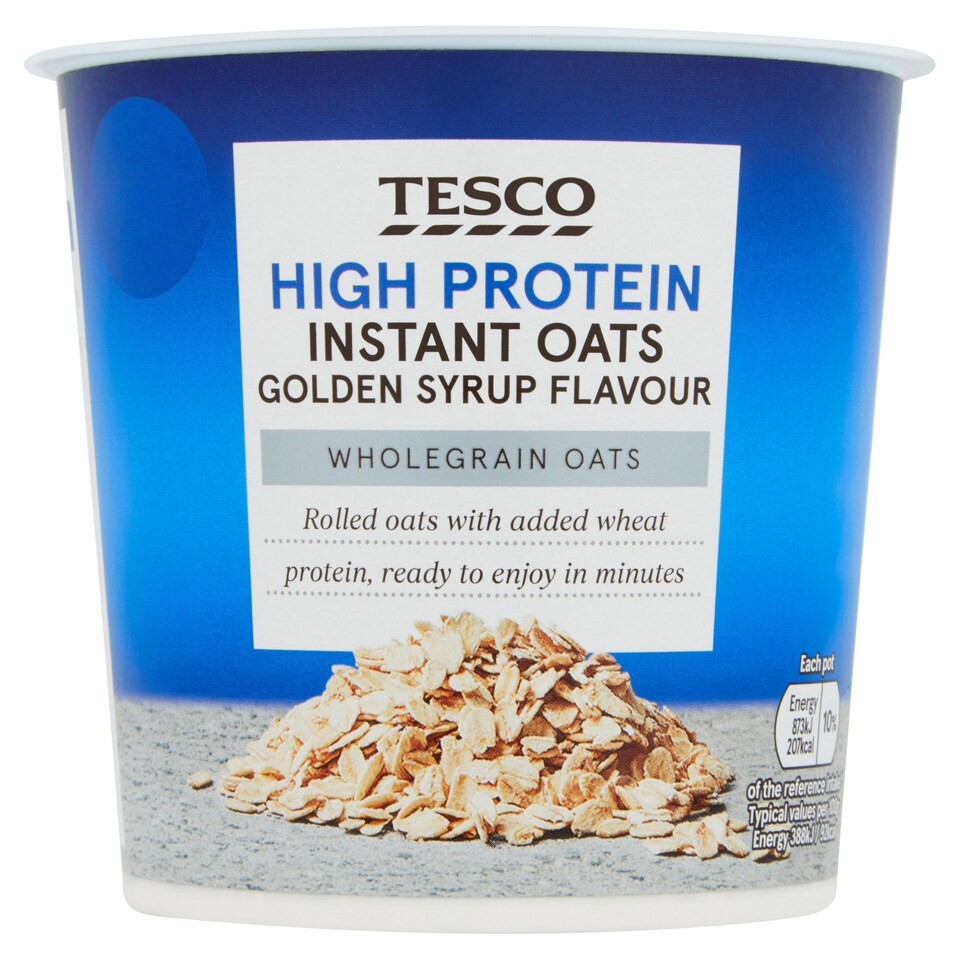 Tesco High Protein Instant Oats Golden Syrup 55G