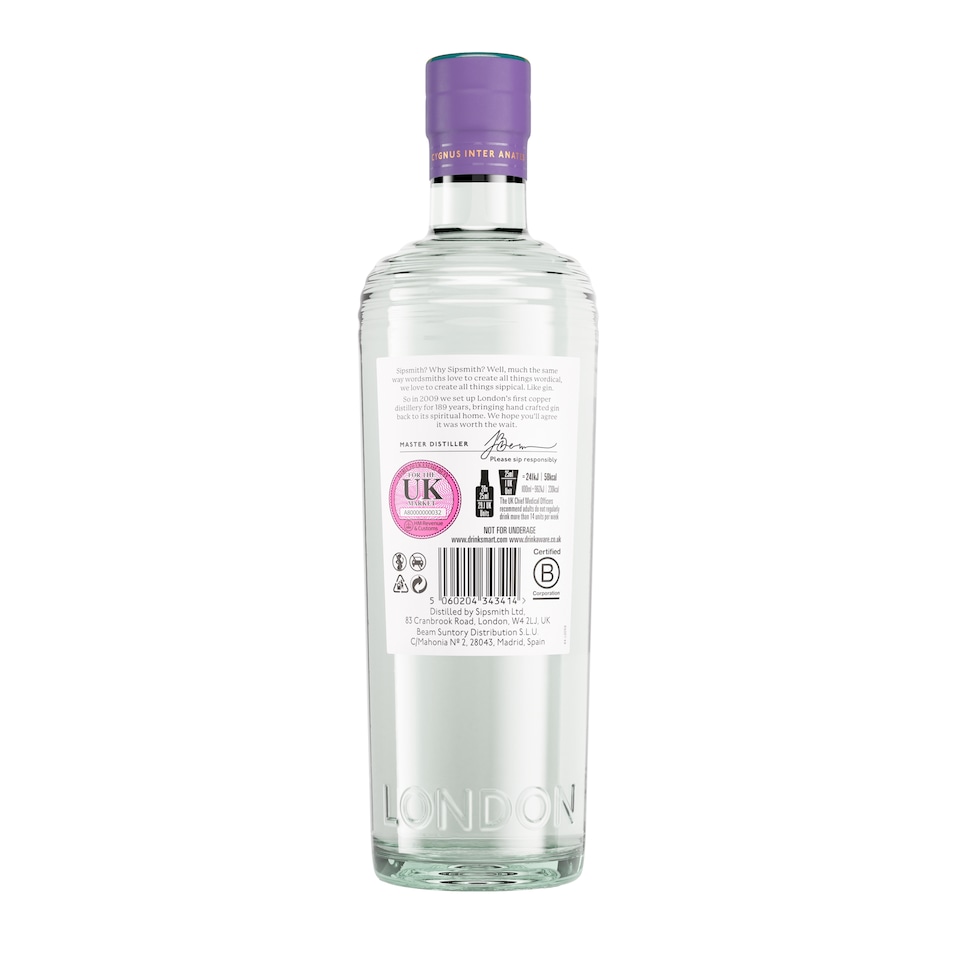 image 1 of SIPSMITH LONDON DRY GIN 70CL