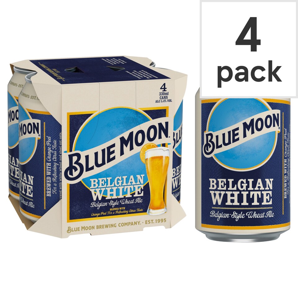 image 1 of Blue Moon Belgian Style Wheat Beer Can 4 x 330ml