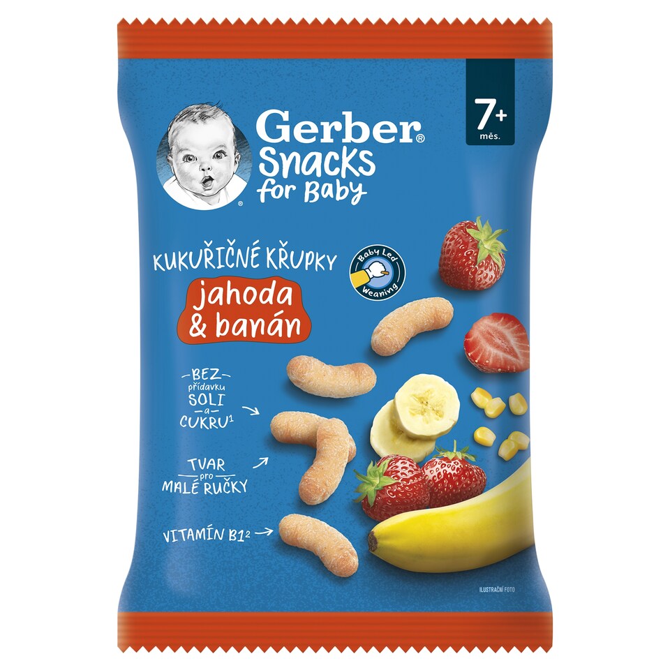 Gerber epres-banános kukoricasnack, 7 hónapos kortól 28 g