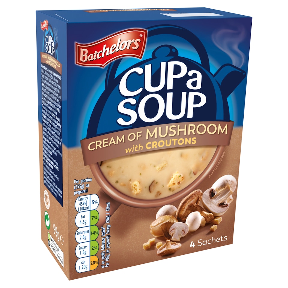 image 1 of Batchelors Cup A Soup Cream Of Mushroom Croutons 4 Pack 99G