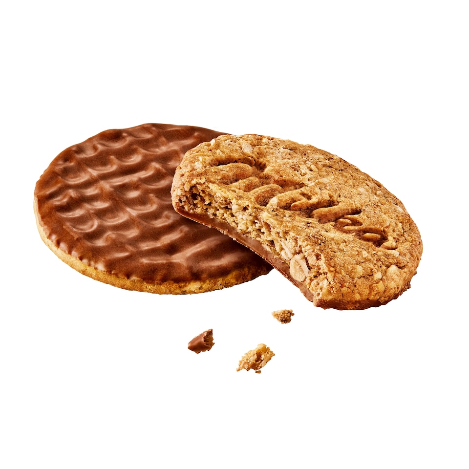 Obrázek 1 pro produkt Milka Choco Grain sušenky s ovesnými vločkami a celozrnnou pšen. mouku polom. v mléčné čokoládě 42 g