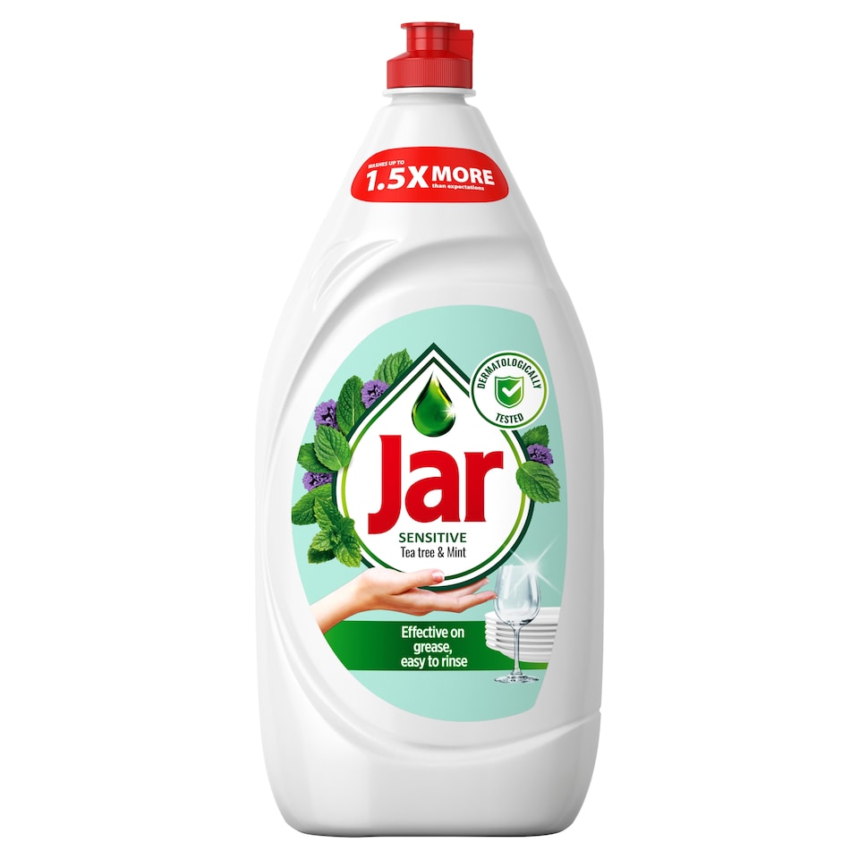 Jar Sensitive Tea Tree & Mint Tekutý Prostředek Na Mytí Nádobí Jemný K Rukám 1350 ML