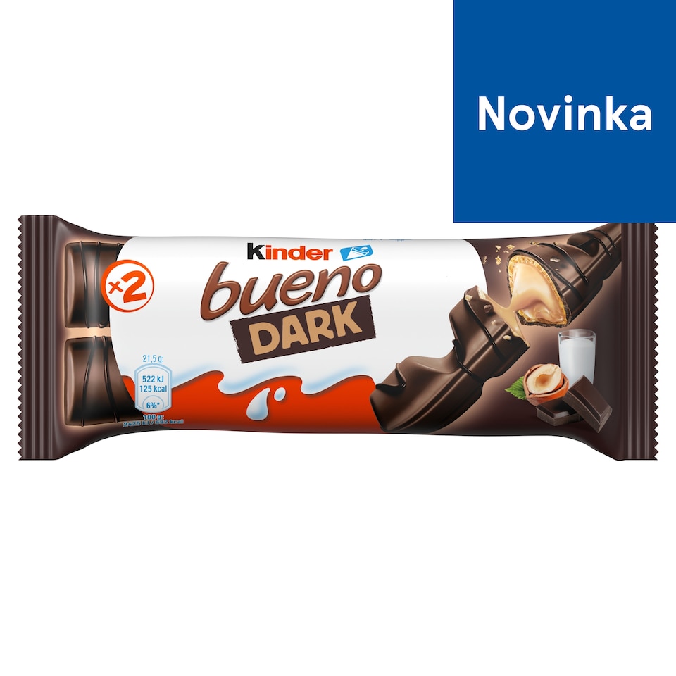 Kinder Bueno Dark Wafer with Milk-Hazelnut Filling Covered with Dark Chocolate 2 pcs 43 g