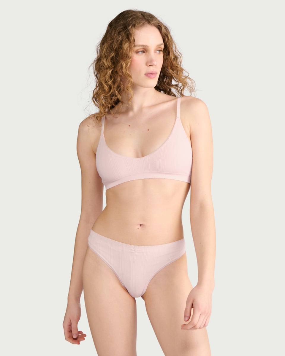 image 1 of F&F 2-Pack Pointelle Thongs in Multi