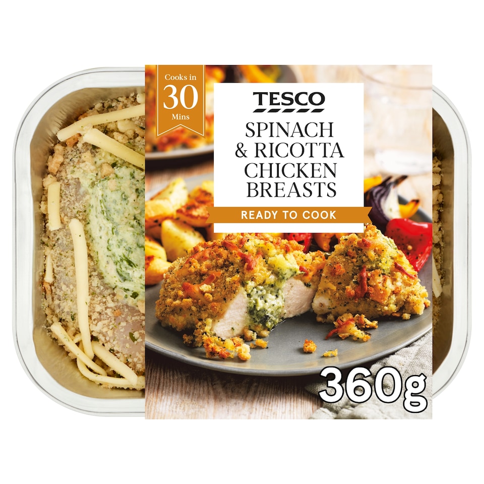 Tesco Spinach & Ricotta Chicken Breast 2 Pack 360G
