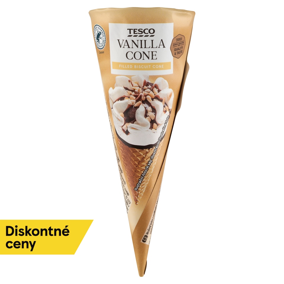 Tesco Mrazený krém vanilkový s polevou s čokoládovou príchuťou 120 ml