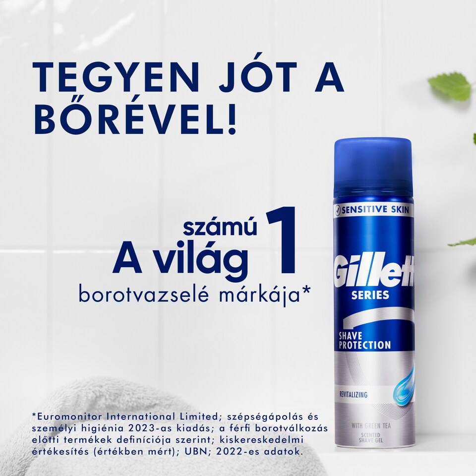 Gillette Series Revitalizáló Borotvazselé Zöld Teával, Férfiaknak, 200ml  1. kép