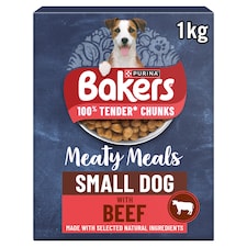 Bakers Meaty Meals Adult Small Dry Dog Food Beef 1kg