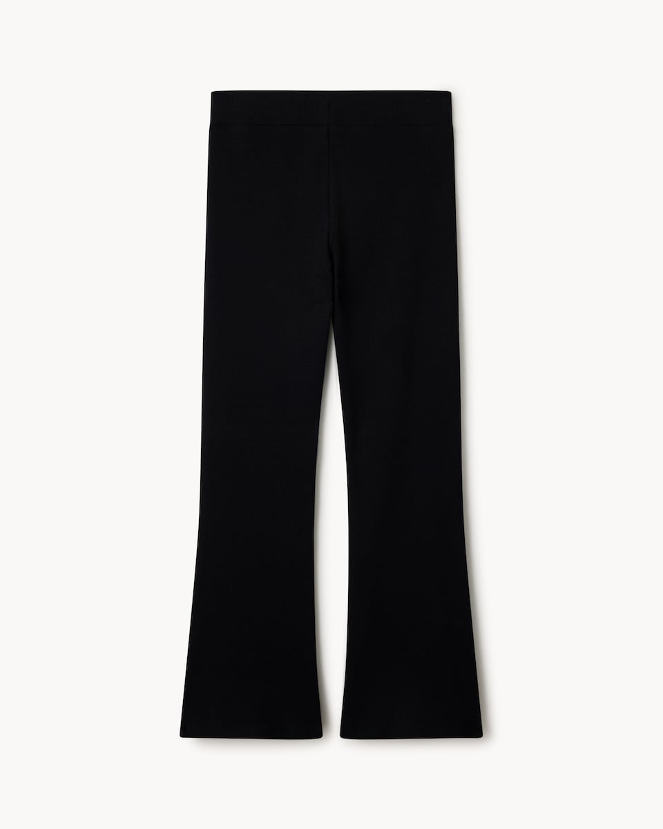image 1 of F&F Girls Cotton Rich Flared Leggings in Black