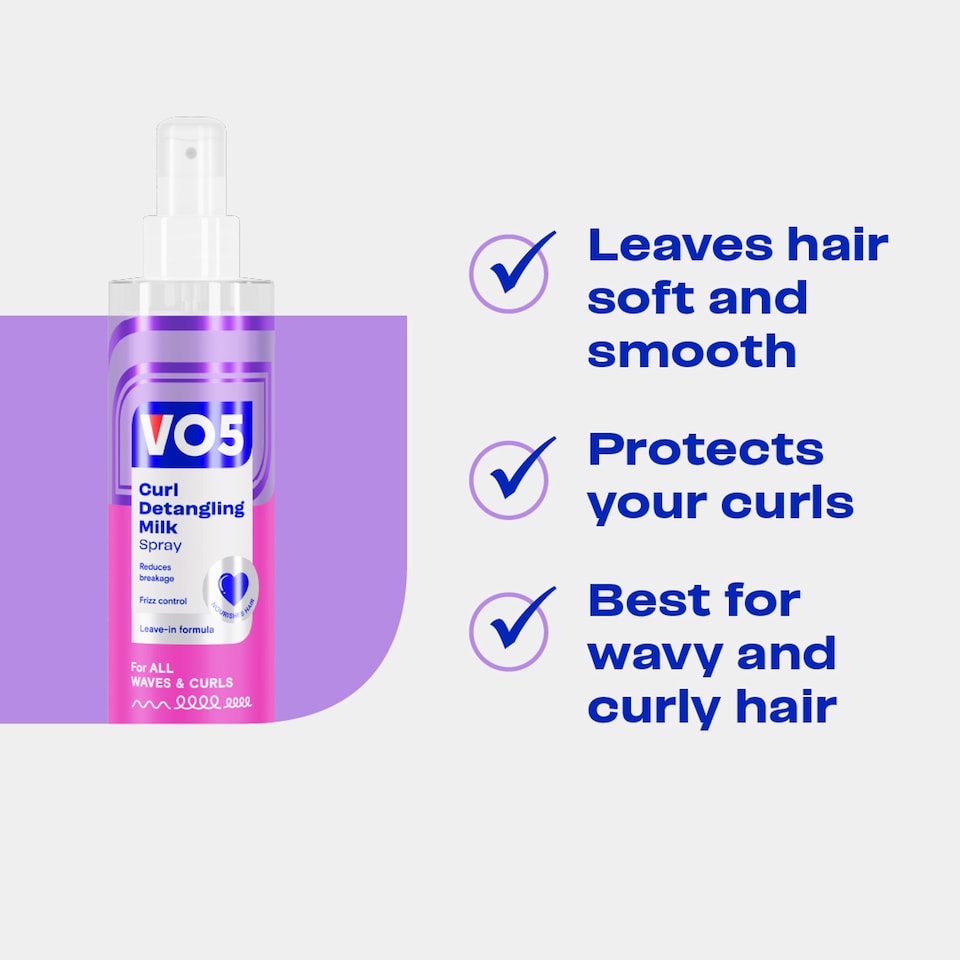 image 1 of VO5 Curl Detangling Milk Spray 200ml