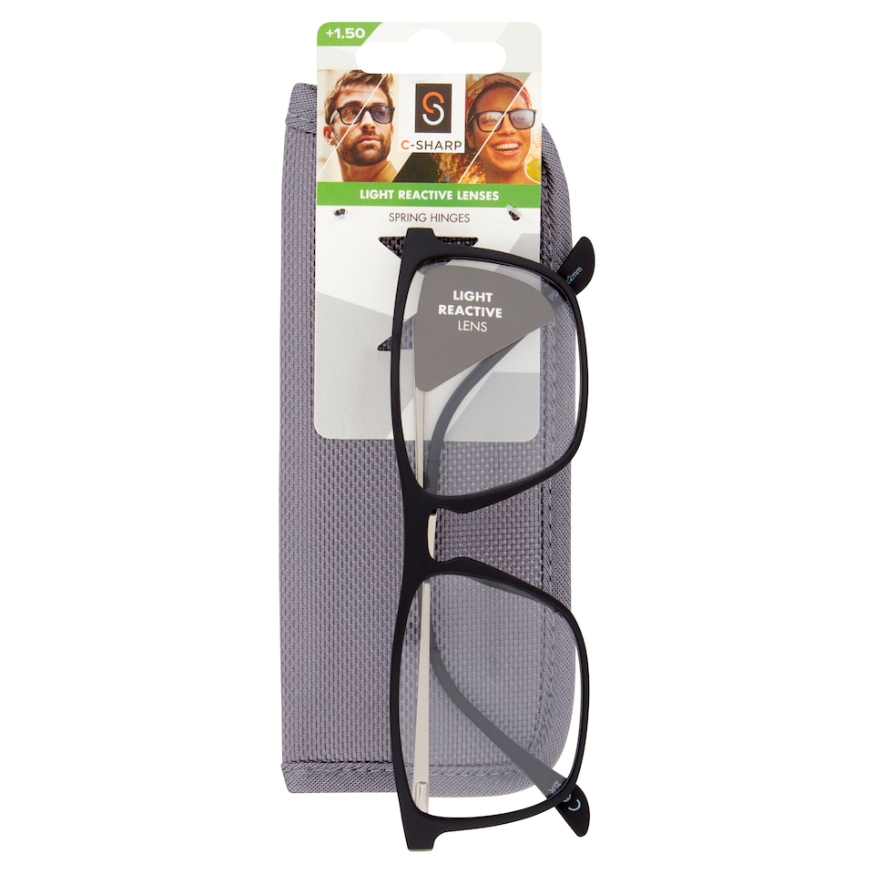 C-Sharp Unisex Reading Glasses & Case +1.5