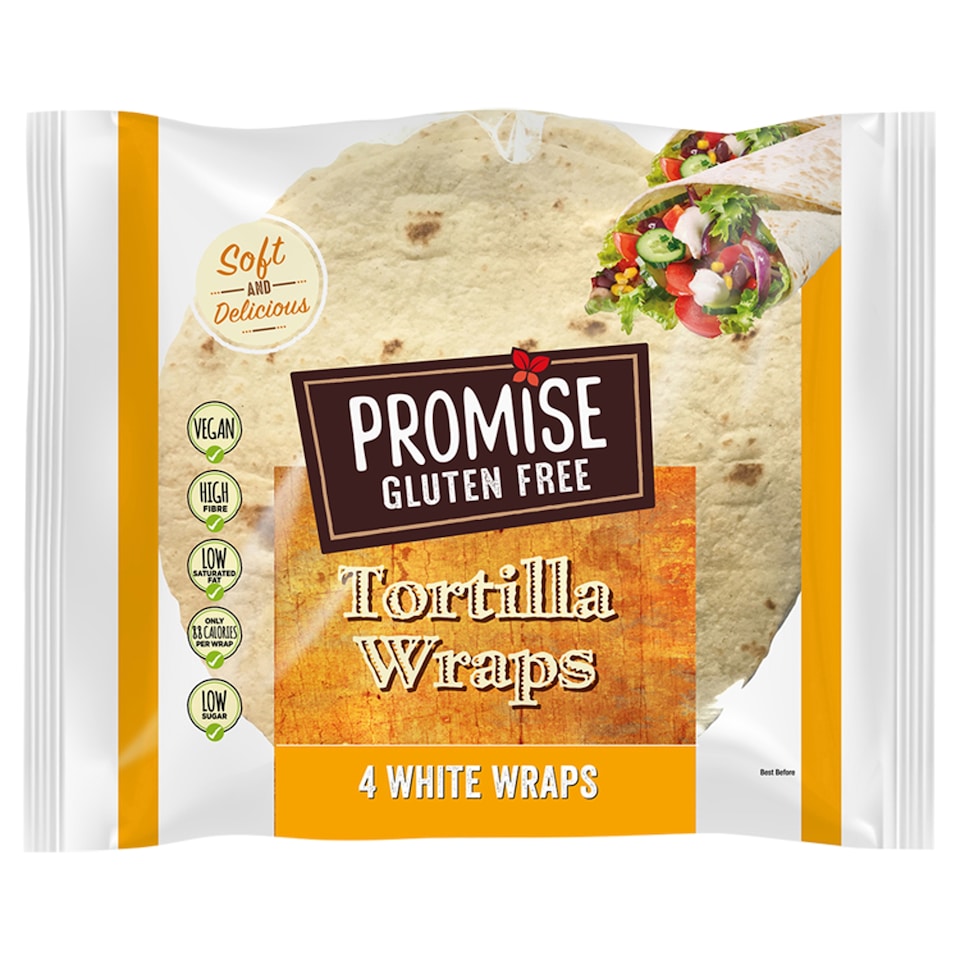 Promise Gluten Free 4 White Tortilla Wraps 168G