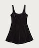 image 4 of F&F Velvet Sleeveless Skater Dress in Black
