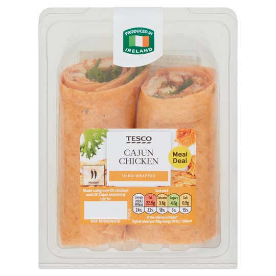 Tesco Cajun Chicken Wrap 191G