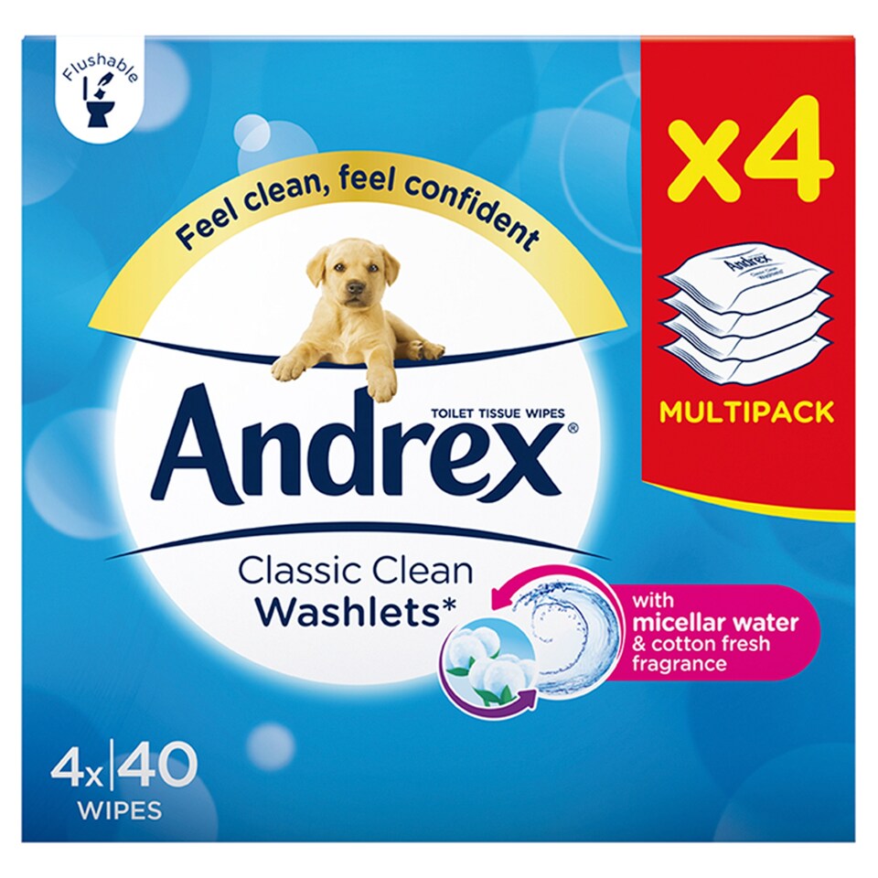 Andrex Classic Clean Washlets 4 Pack