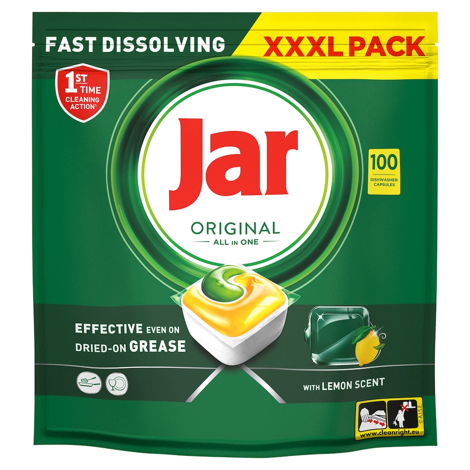 Jar Original All In One Dishwasher Tablets Lemon, 100 Tablets