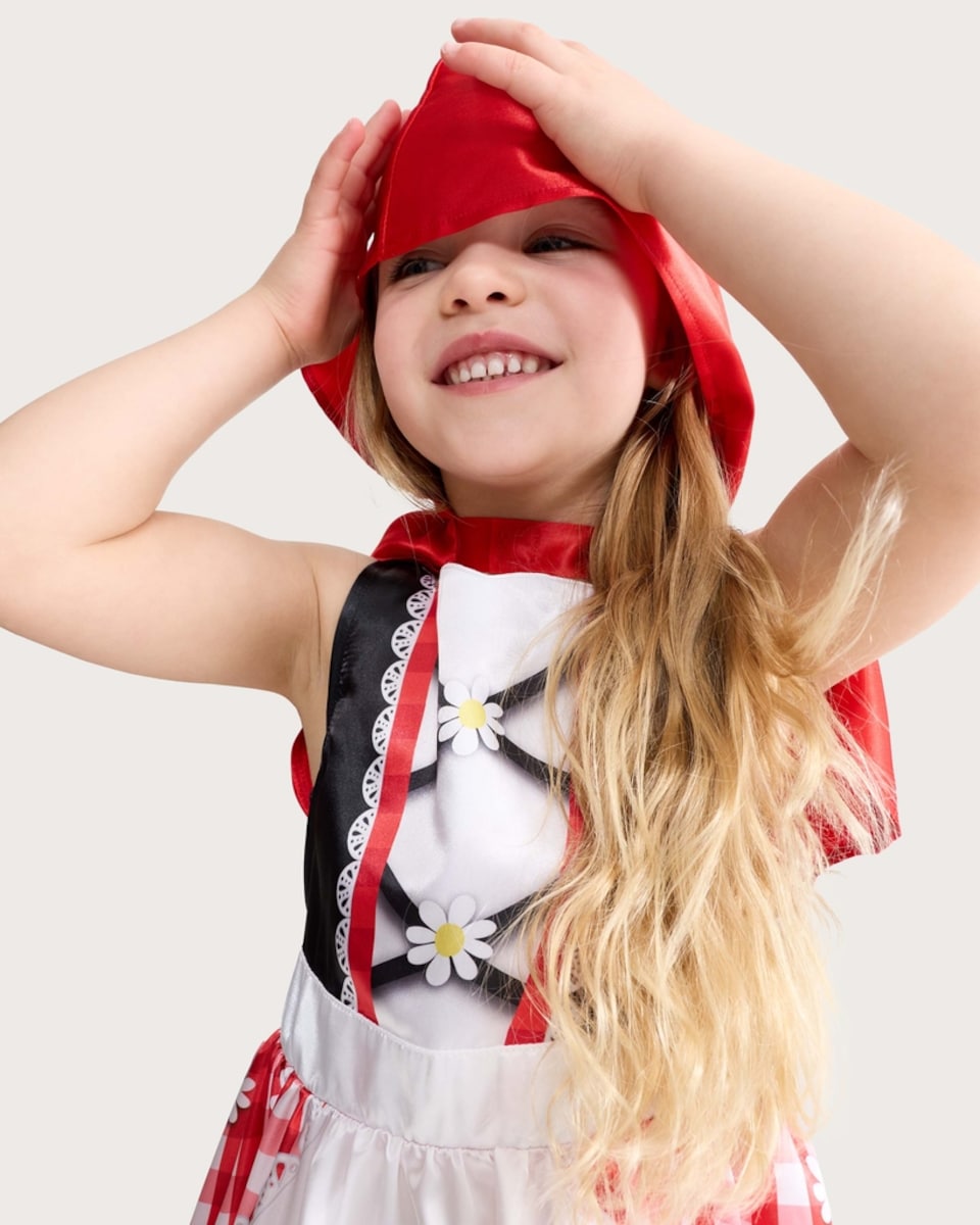 image 1 of Little Red Riding Hood 2-Piece Fancy Dress Costume with Bag in Red