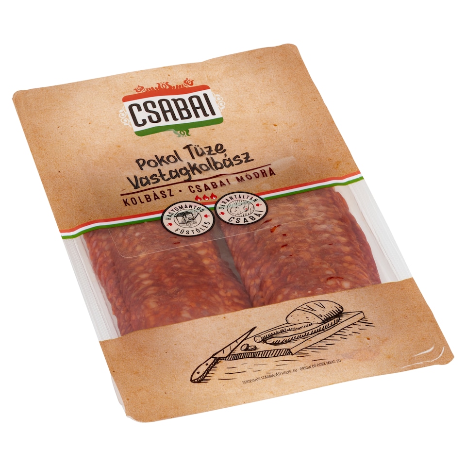 Csabai szeletelt Pokol Tüze vastagkolbász 75 g