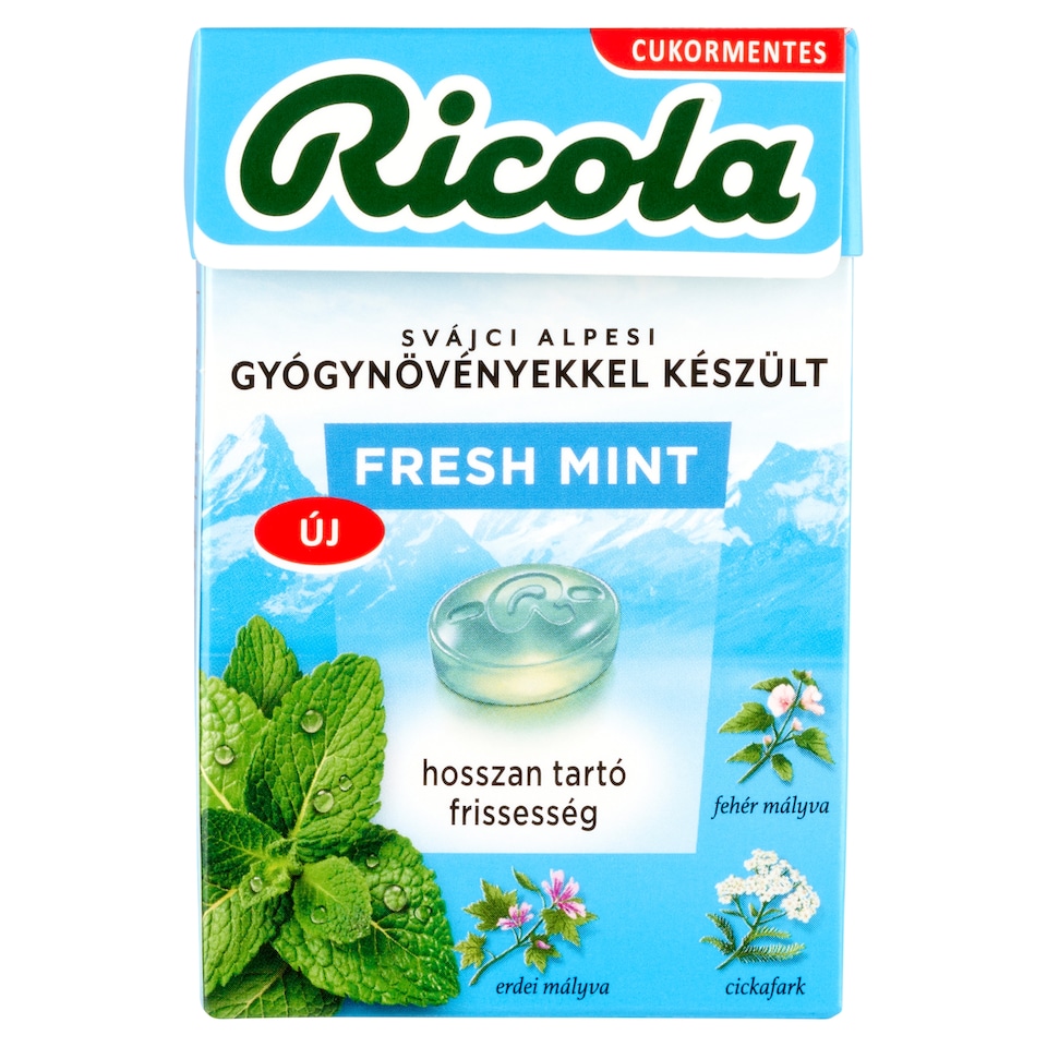 image 1 of Ricola Fresh Mint Sugar-Free Swiss Herbal Candies with Sweeteners 40 g