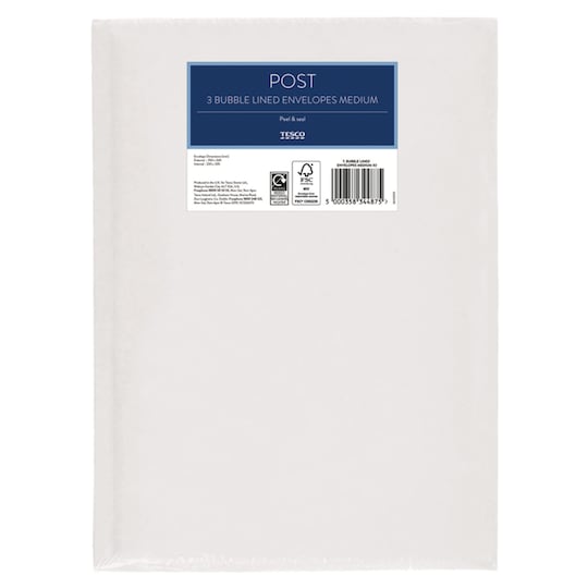 Tesco Bubble Lined A4 Envelopes Medium X3 Tesco Groceries