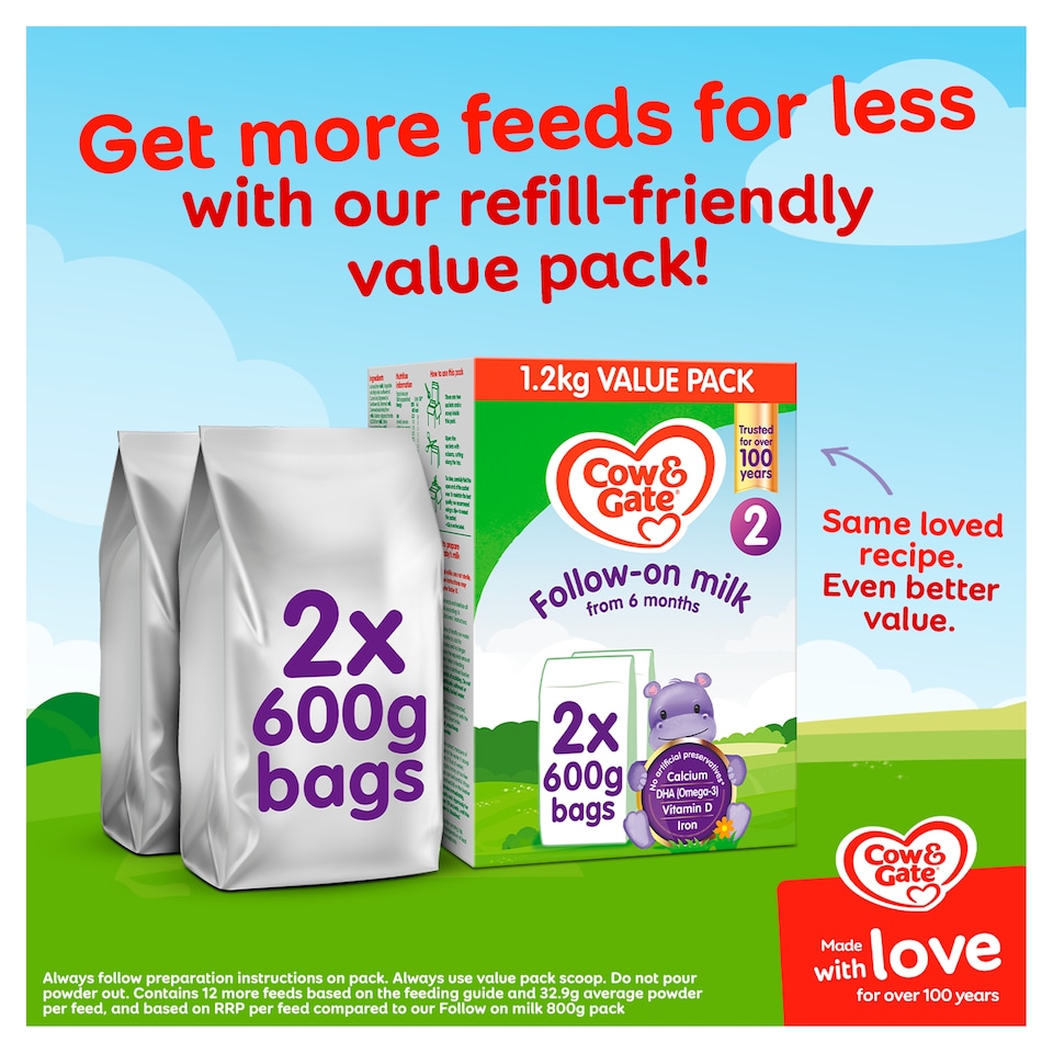 image 1 of Cow & Gate 2 Follow On Baby Milk Formula Powder 6-12 Months Big Pack 1.2kg
