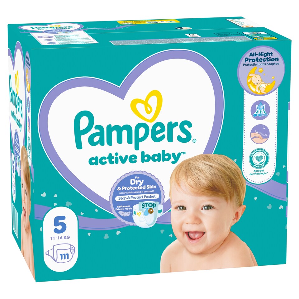image 1 of Pampers Active Baby Size 5, 111 Nappies, 11kg-16kg