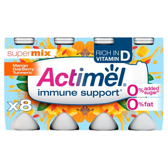 image 1 of Actimel 0% Sprmx Mango Giji Berry Yoghurt Drink 8X100g