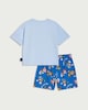image 2 of Paw Patrol Pure Cotton Dinosaur Print Short Pyjama Set in Blue