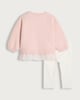 image 2 of F&F Baby 2-Piece Cotton Rich Bow Detail Sweatshirt and Leggings Set in Pink