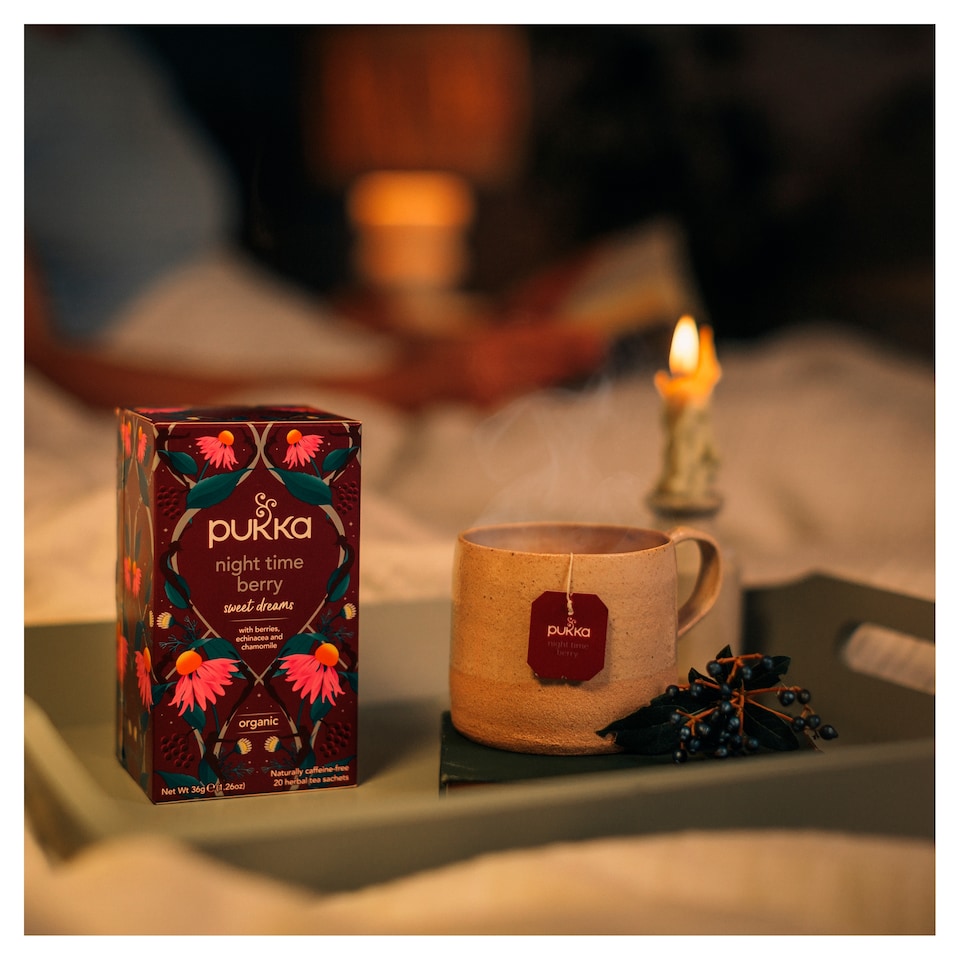 image 1 of Pukka Organic Night Time Berry Herbal Tea With Chamomile 20 Sleep Tea Bags 32g